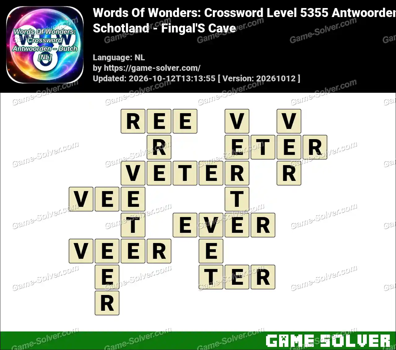 Words Of Wonders: Crossword Level 5355 Antwoorden – Schotland – Fingal’S Cave